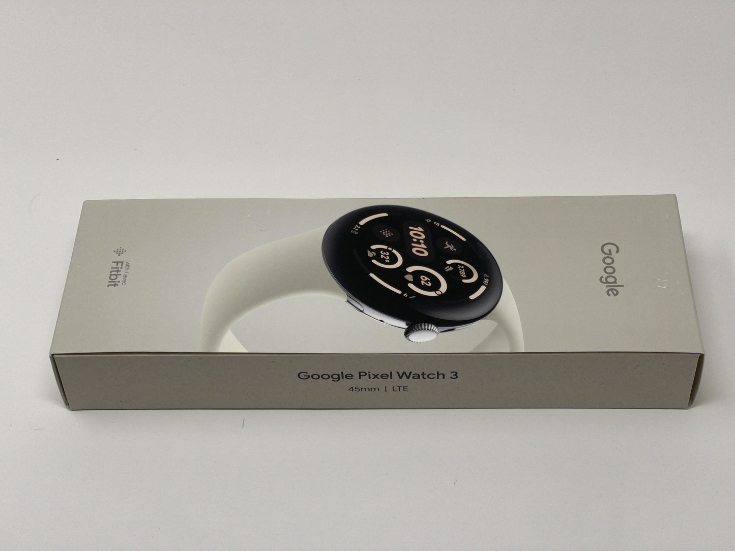 Google Pixel Watch 3 45mm LTE WiFi Polished Silver Case with Porcelain Active Bands GRY0E
