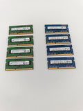 4GB 1Rx8 PC3-2400T DDR3 1600MHz SODIMM Laptop Memory Lot of 8 Mixed Brands