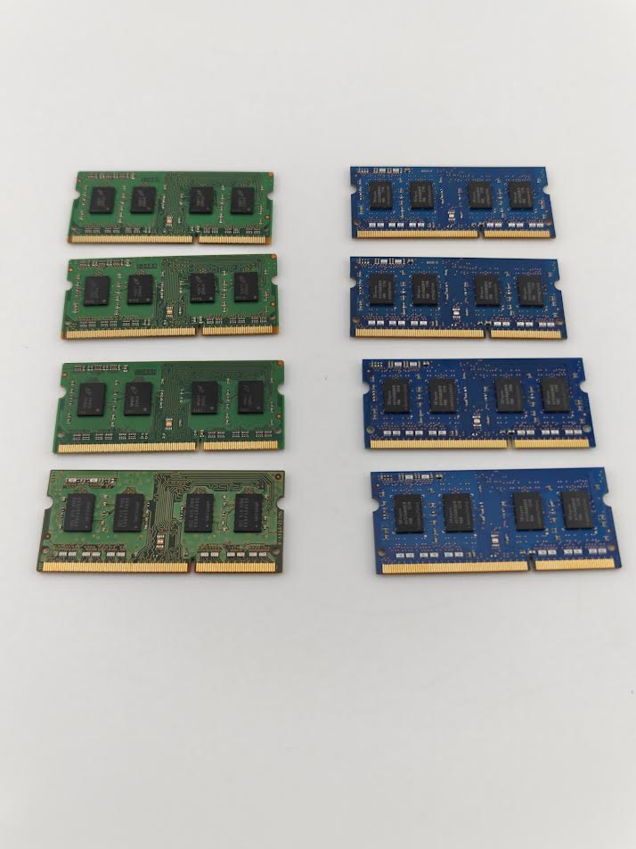 4GB 1Rx8 PC3-2400T DDR3 1600MHz SODIMM Laptop Memory Lot of 8 Mixed Brands