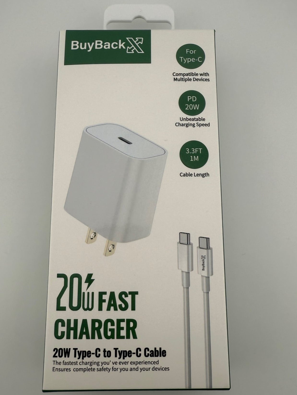 BuyBackX 20W Fast Charger C-to-C Set