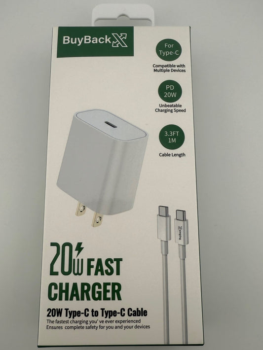 BuyBackX 20W Fast Charger C-to-C Set