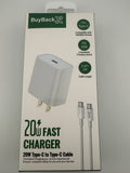BuyBackX 20W Fast Charger C-to-C Set