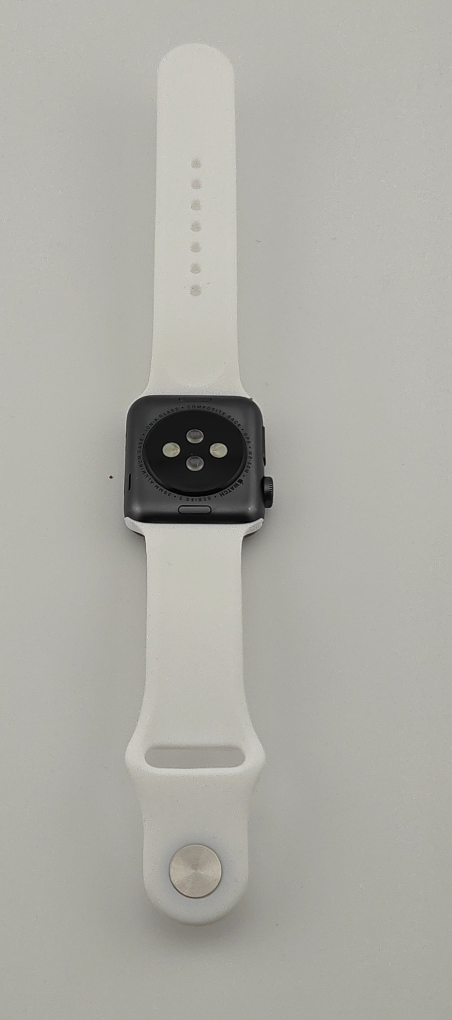 Apple Watch Series 3 38mm Space Gray Aluminum Case with White Sport Band MQKV2LL/A GPS Only