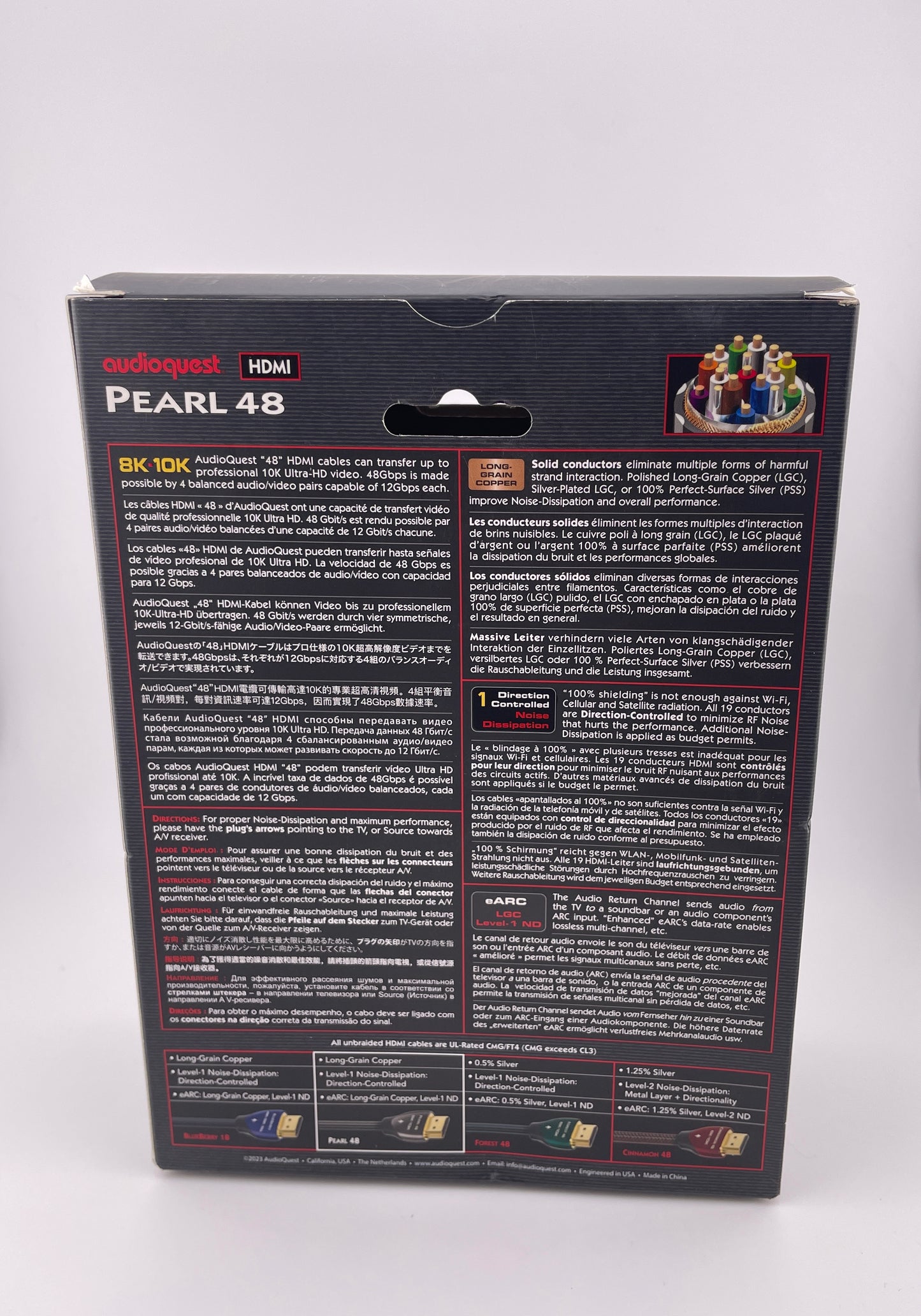 AudioQuest Pearl 48 HDMI Cable 8K-10K 48Gbps 5.0 Meter Black