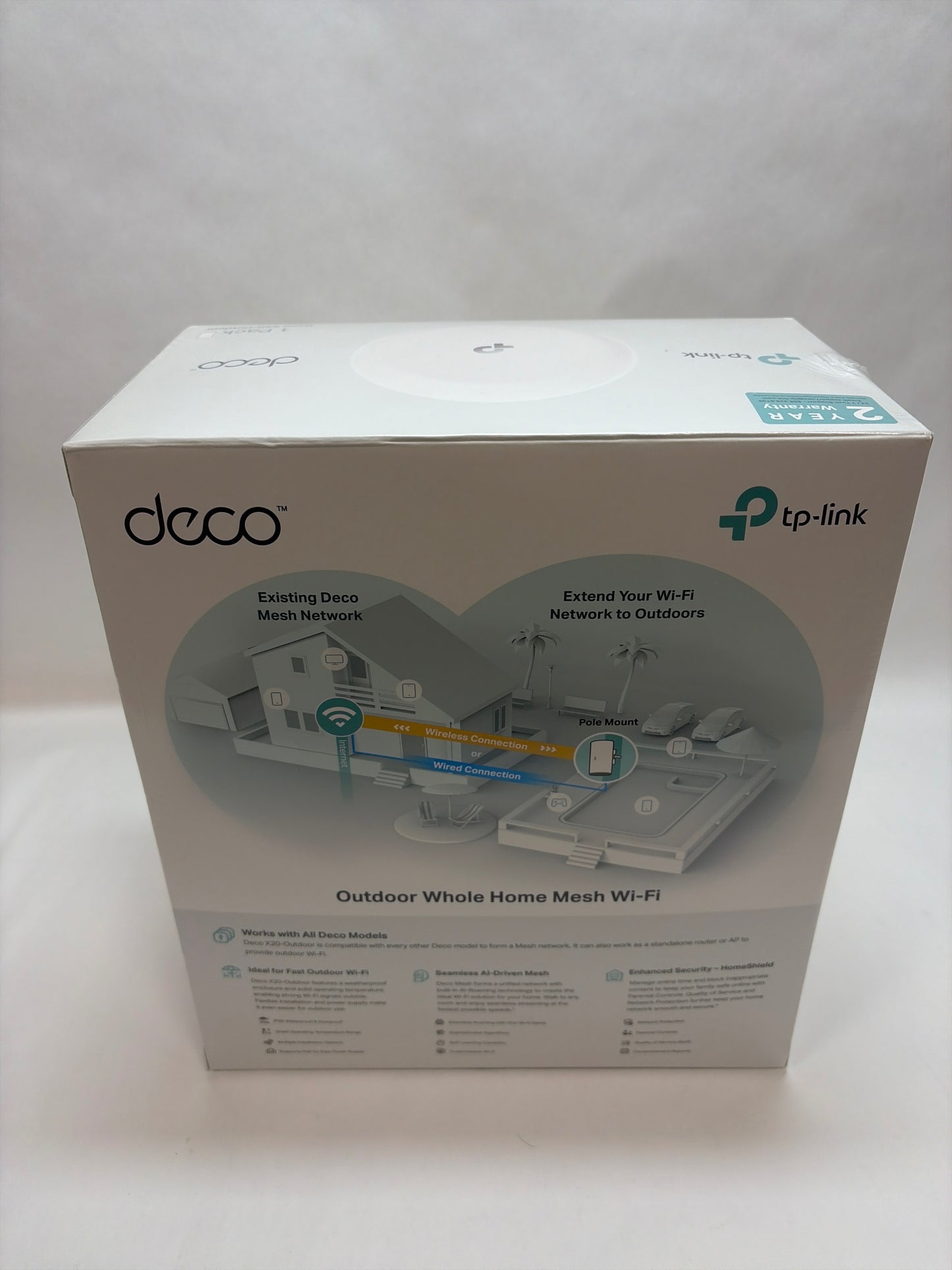 TP Link Deco X20-Outdoor AX1800 Outdoor / Indoor Home Mesh WiFi 6 Unit White