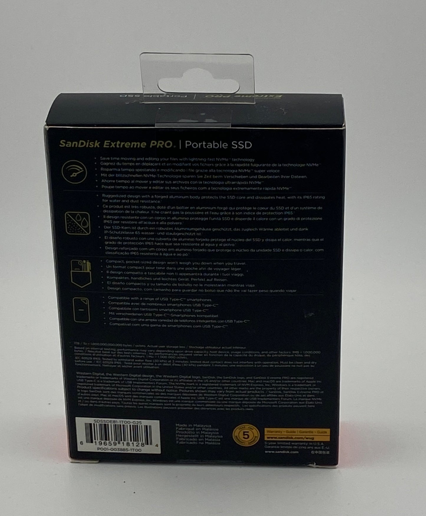 Sandisk Extreme Pro Portable SSD 1TB Black New