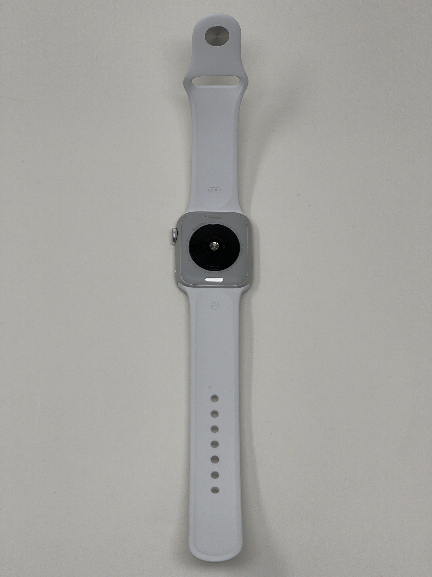Apple Watch SE 2nd Gen 40mm Silver Aluminum Case with White Sport Band A2726 GPS Cellular