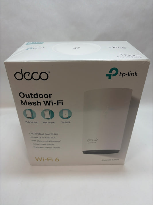 TP Link Deco X20-Outdoor AX1800 Outdoor / Indoor Home Mesh WiFi 6 Unit White
