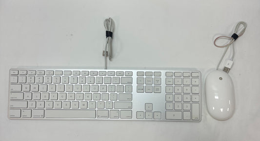 Apple Wired USB Keyboard A1243 and Apple Wired Mouse A1152 Combo White Good