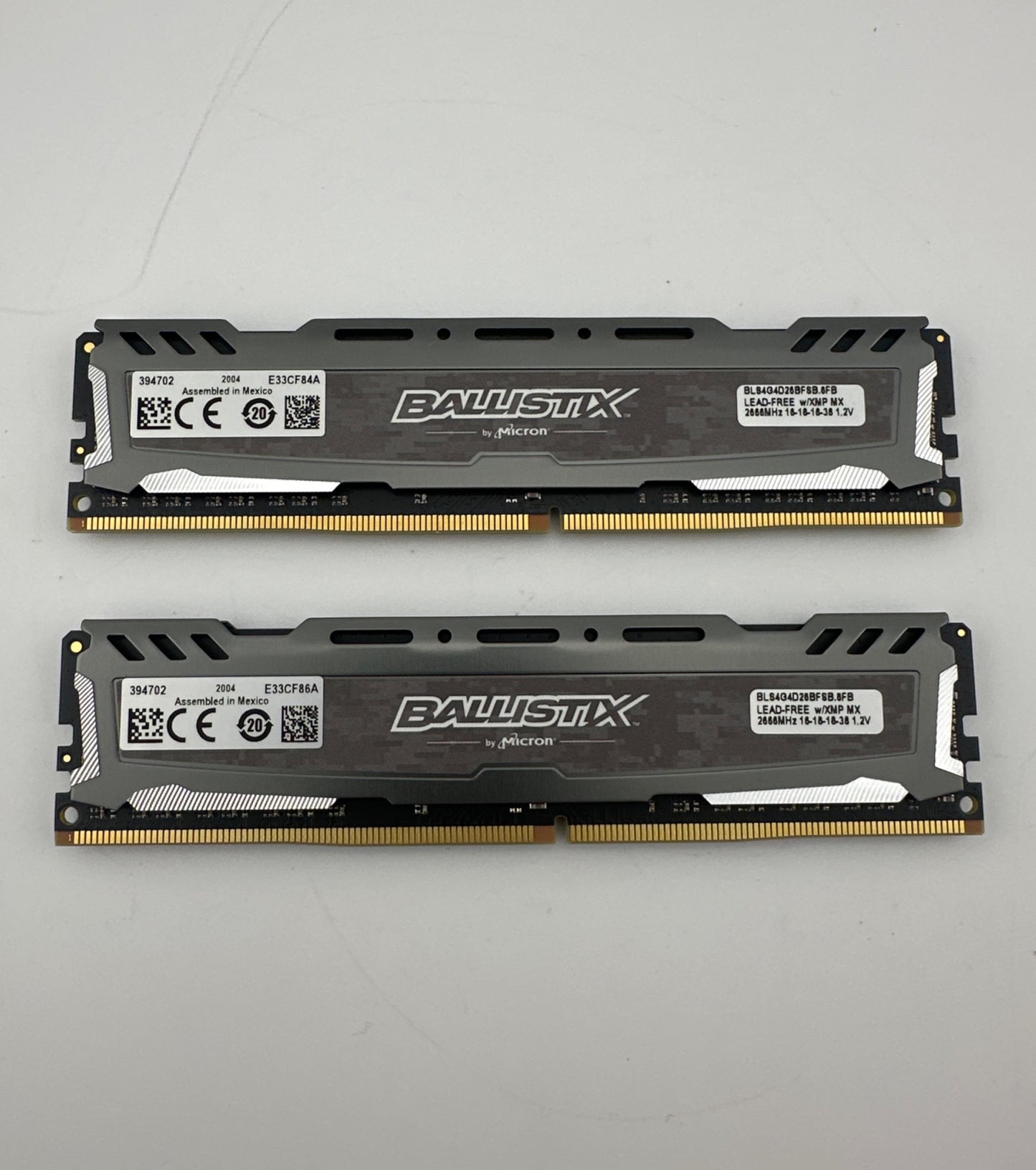 Micron Ballistix Sport 8GB (2 x 4GB) DDR4 2666MHz RAM Silver BLS4G4D26BFSB.8FB Excellent