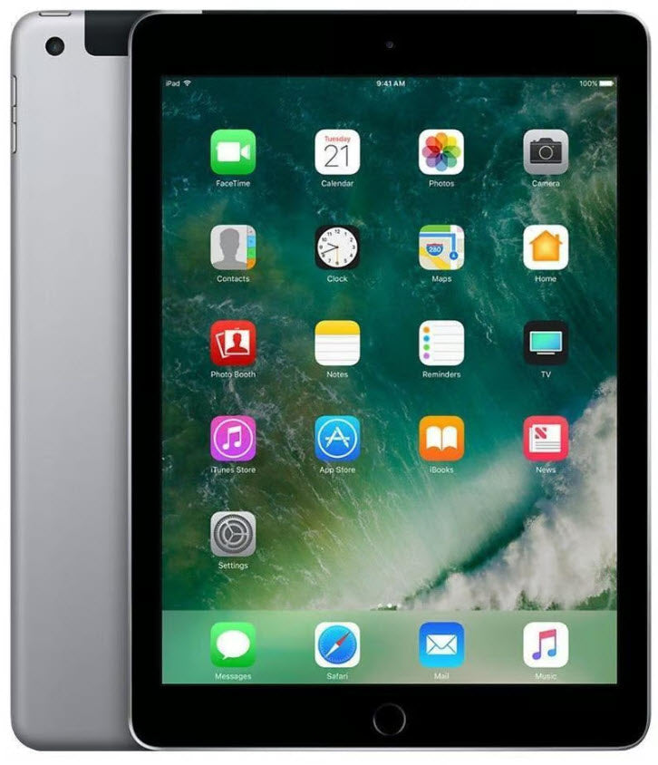 iPad 5th Generation 9.7in 32GB Space Gray (Unlocked Cellular + WiFi) Refurbished Used