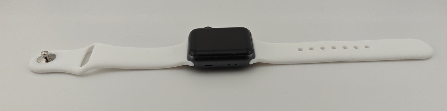 Apple Watch Series 3 38mm Space Gray Aluminum Case with White Sport Band MQKV2LL/A GPS Only