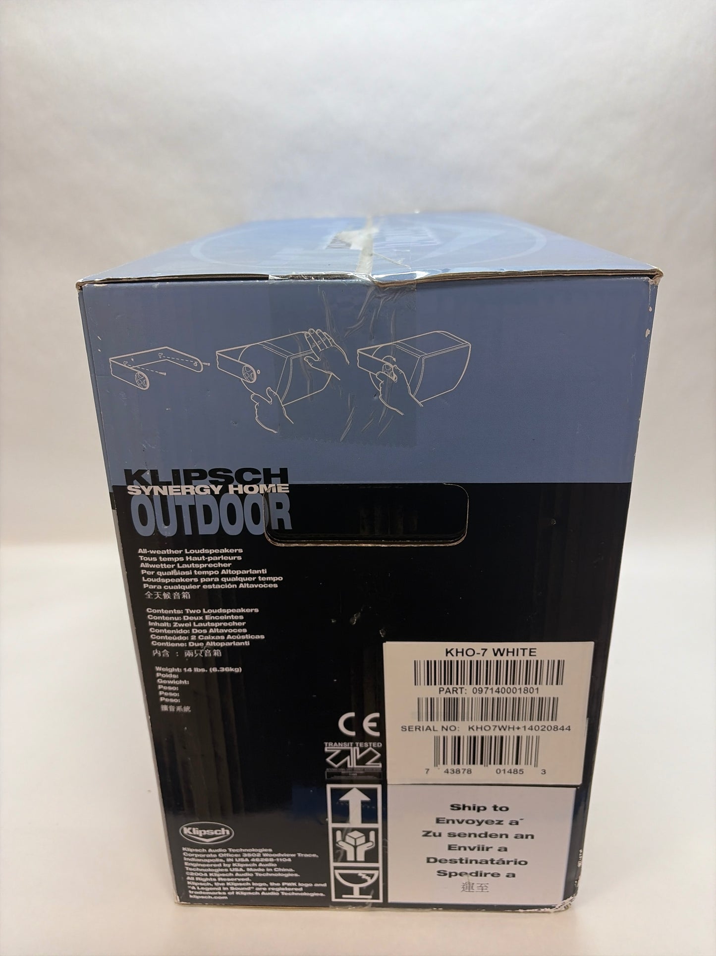Klipsch Synergy KHO-7 Home Outdoor Speakers White Pair New