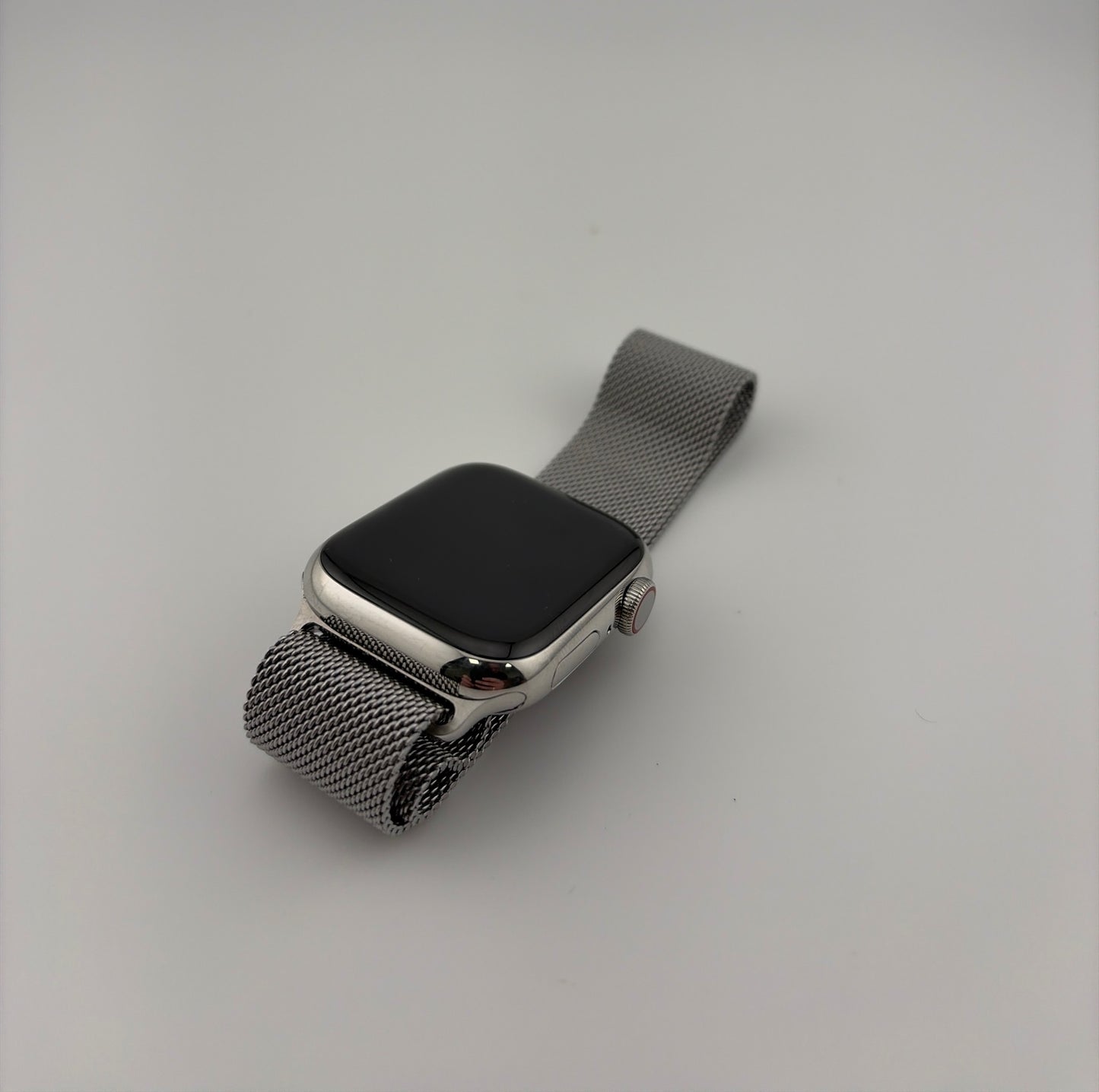 Apple Watch Series 7 41mm Silver Stainless Steel Case with Milanese Loop A2475 GPS Cellular Very Good