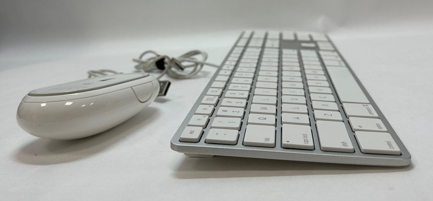 Apple Wired USB Keyboard A1243 and Apple Wired Mouse A1152 Combo White Good