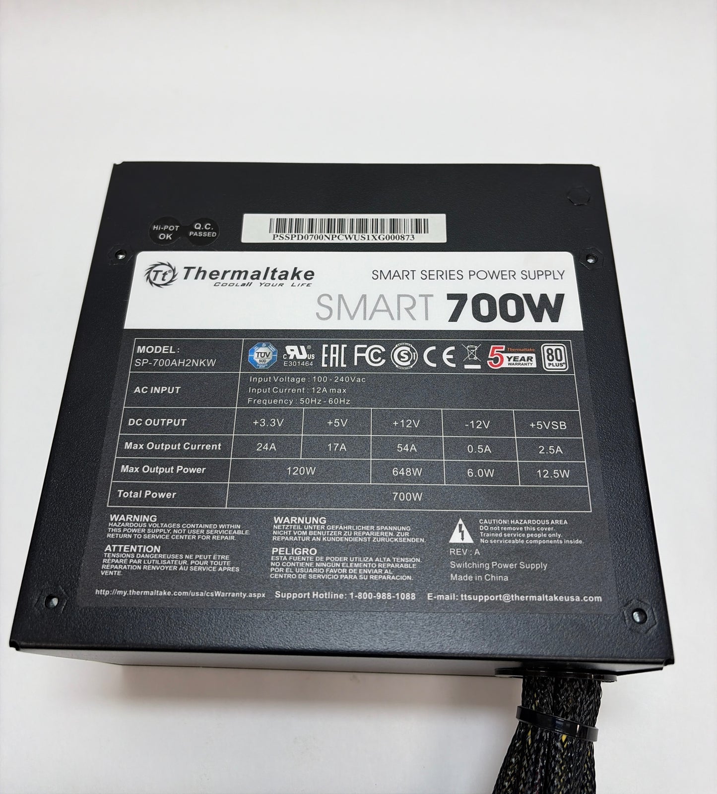 Thermaltake Smart 700W 80 Plus ATX Non-Modular Power Supply
